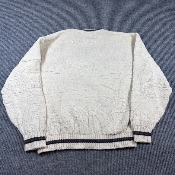 Vintage Shenandoah Sweater Men's XXL Cream Lab Dogs Embroidered Knit - Picture 4 of 8